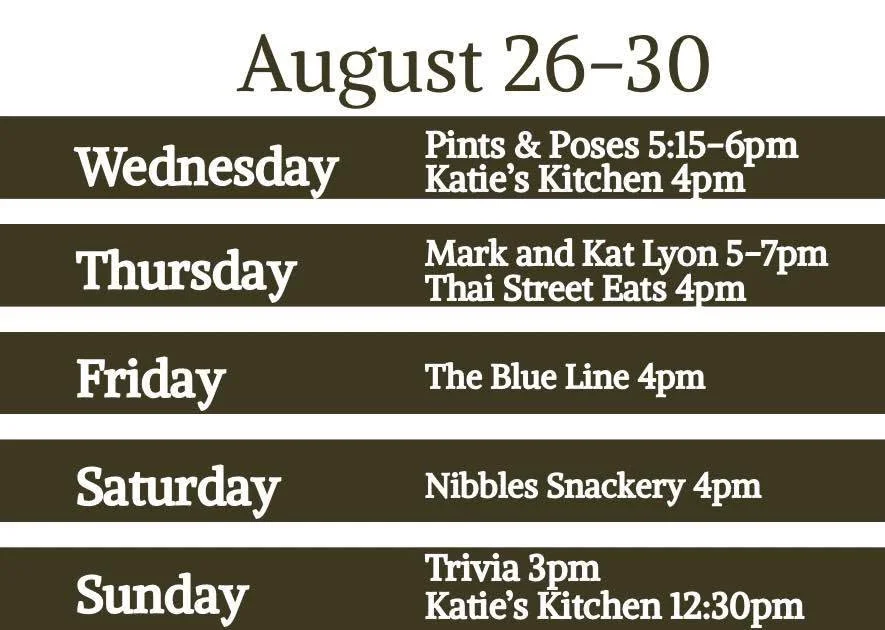 End of August Schedule 🌞⛱️🍺