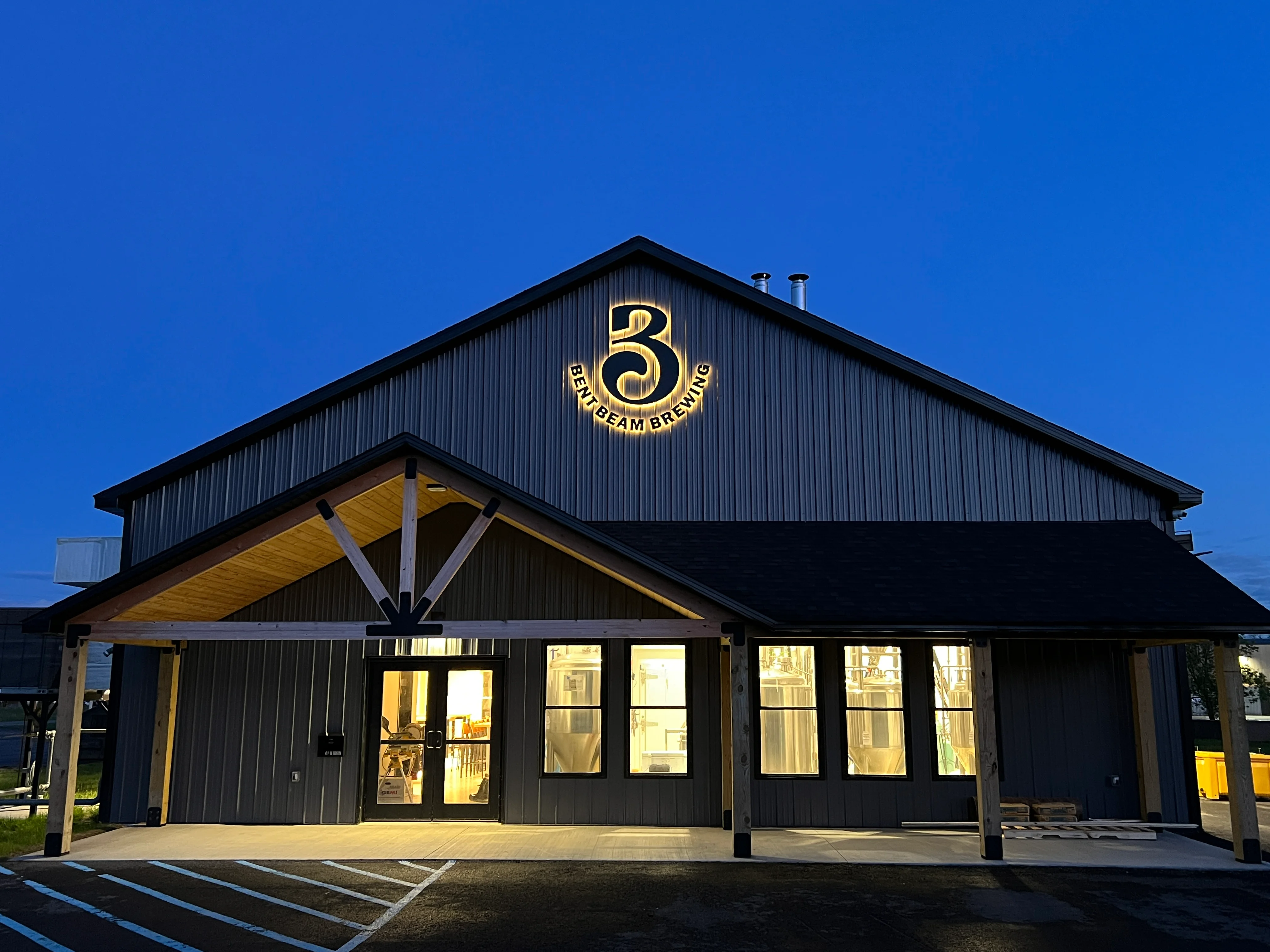 Sign at night.